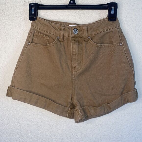 90s RSQ Super High Rise Mom Brown Jean Shorts Size 23 Cuff EUC Y2k - Picture 1 of 6